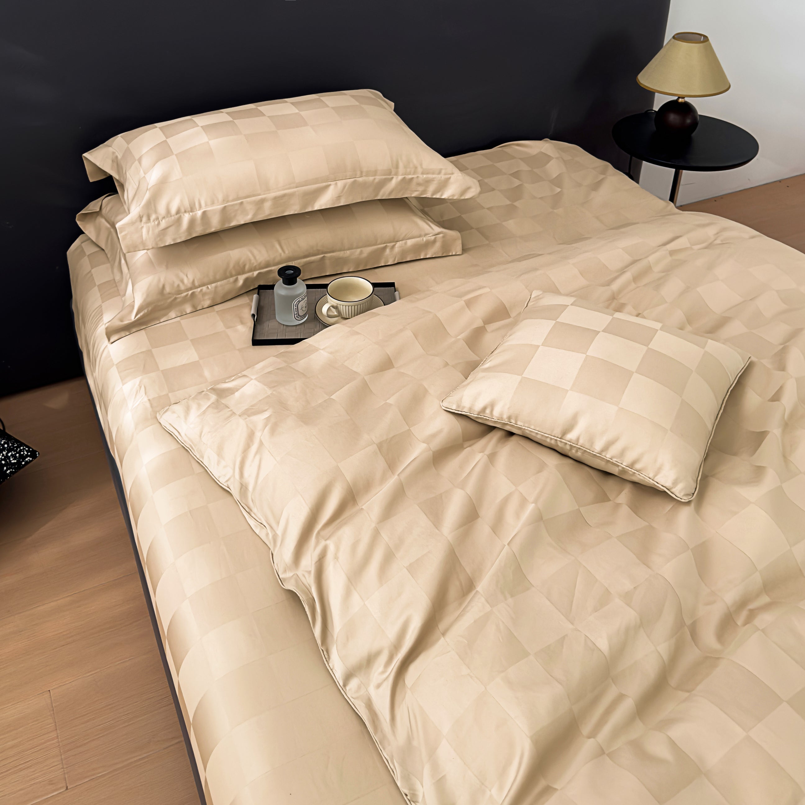 HOUSSE 500 TC Italian Jacquard | Premium Bedding Set | Comfort Modern Designs & Breathable Fabric | NEWYORK SQUARES