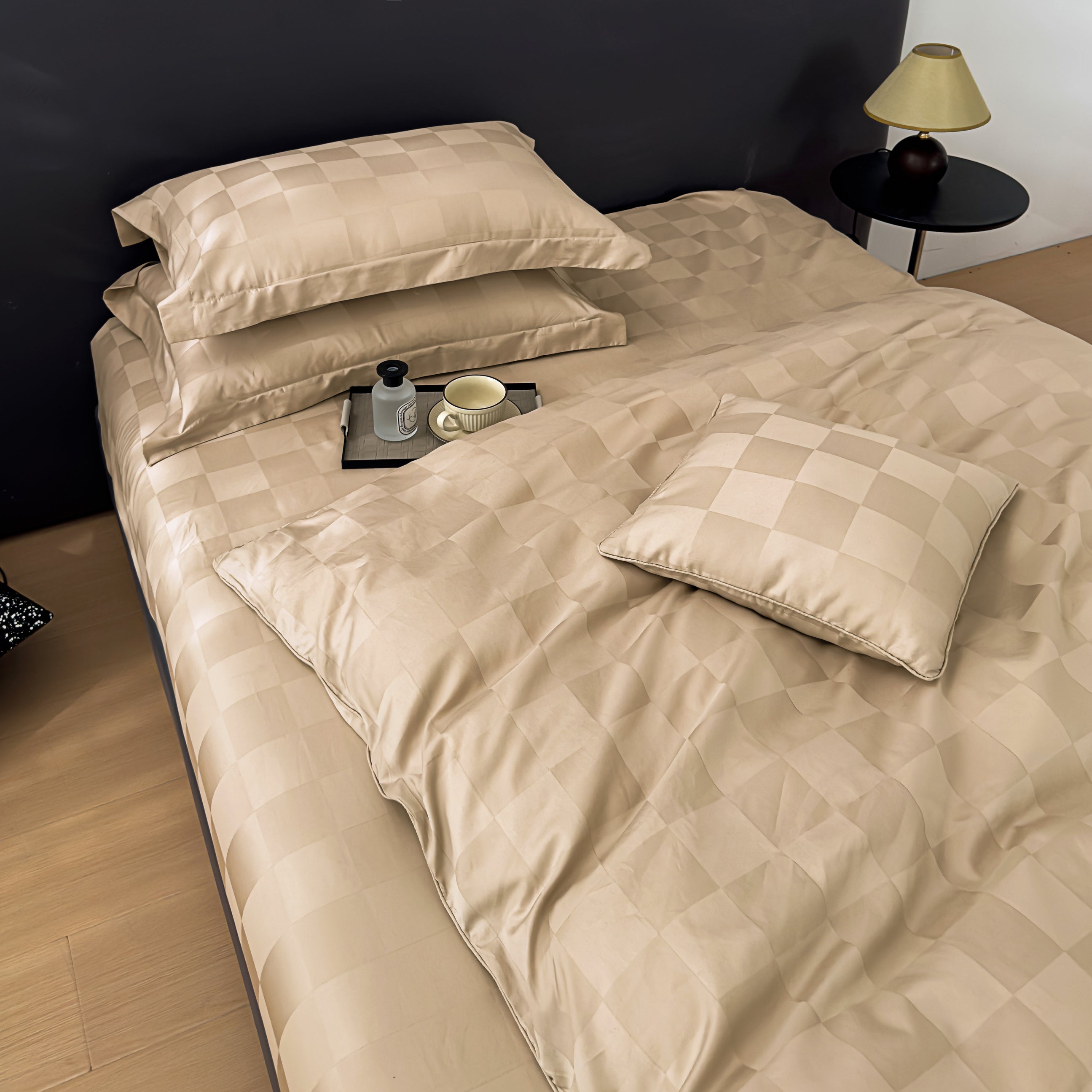 HOUSSE 500 TC Italian Jacquard | Premium Bedding Set | Comfort Modern Designs & Breathable Fabric | NEWYORK SQUARES