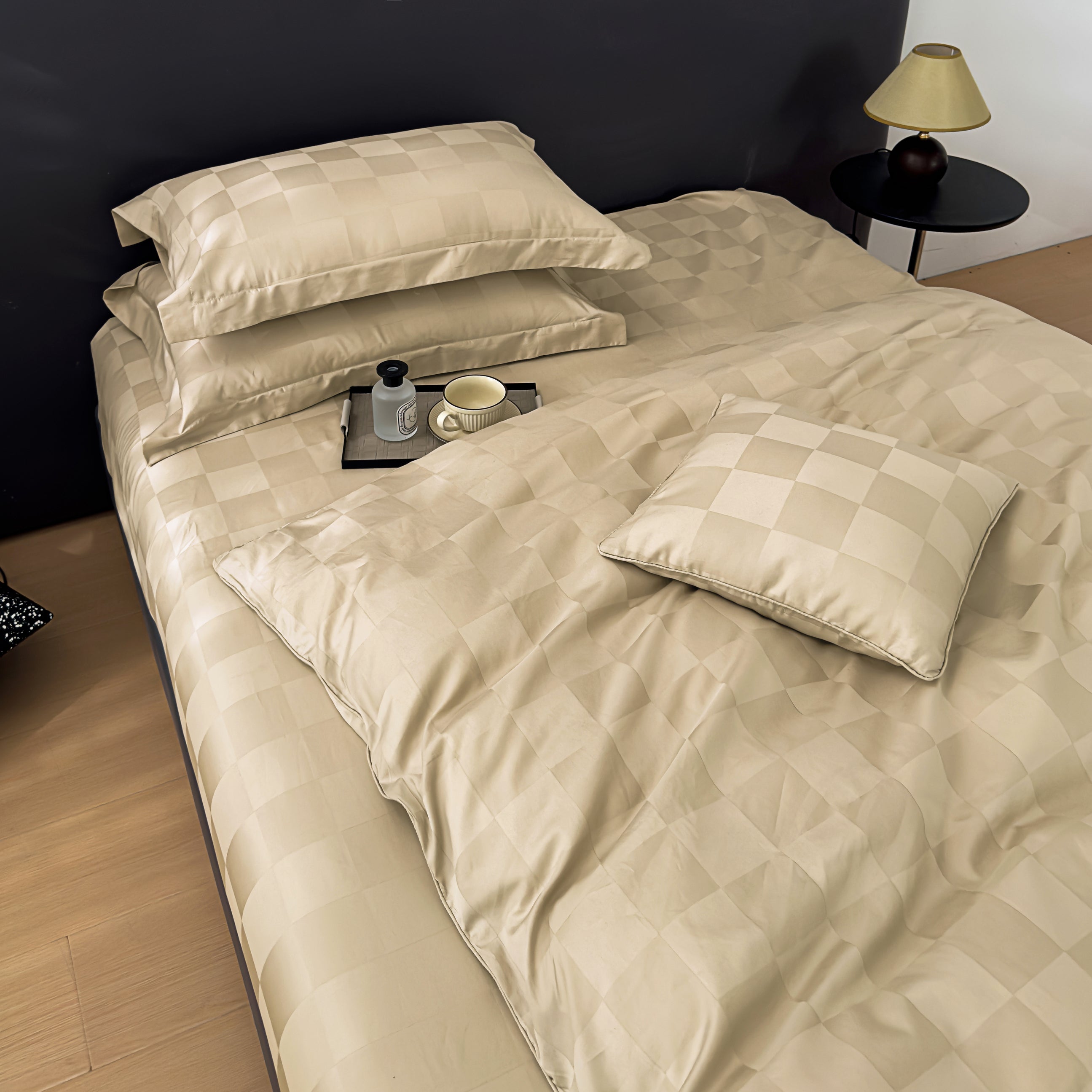 HOUSSE 500 TC Italian Jacquard | Premium Bedding Set | Comfort Modern Designs & Breathable Fabric | NEWYORK SQUARES