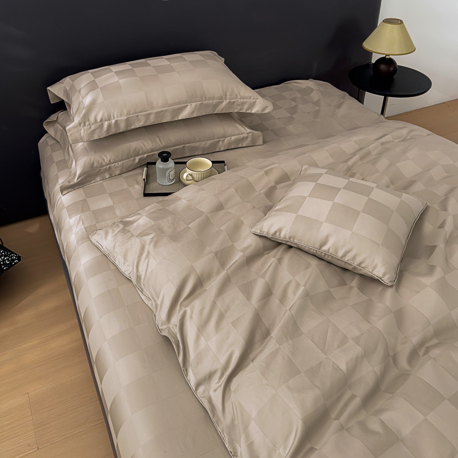 HOUSSE 500 TC Italian Jacquard | Premium Bedding Set | Comfort Modern Designs & Breathable Fabric | NEWYORK SQUARES