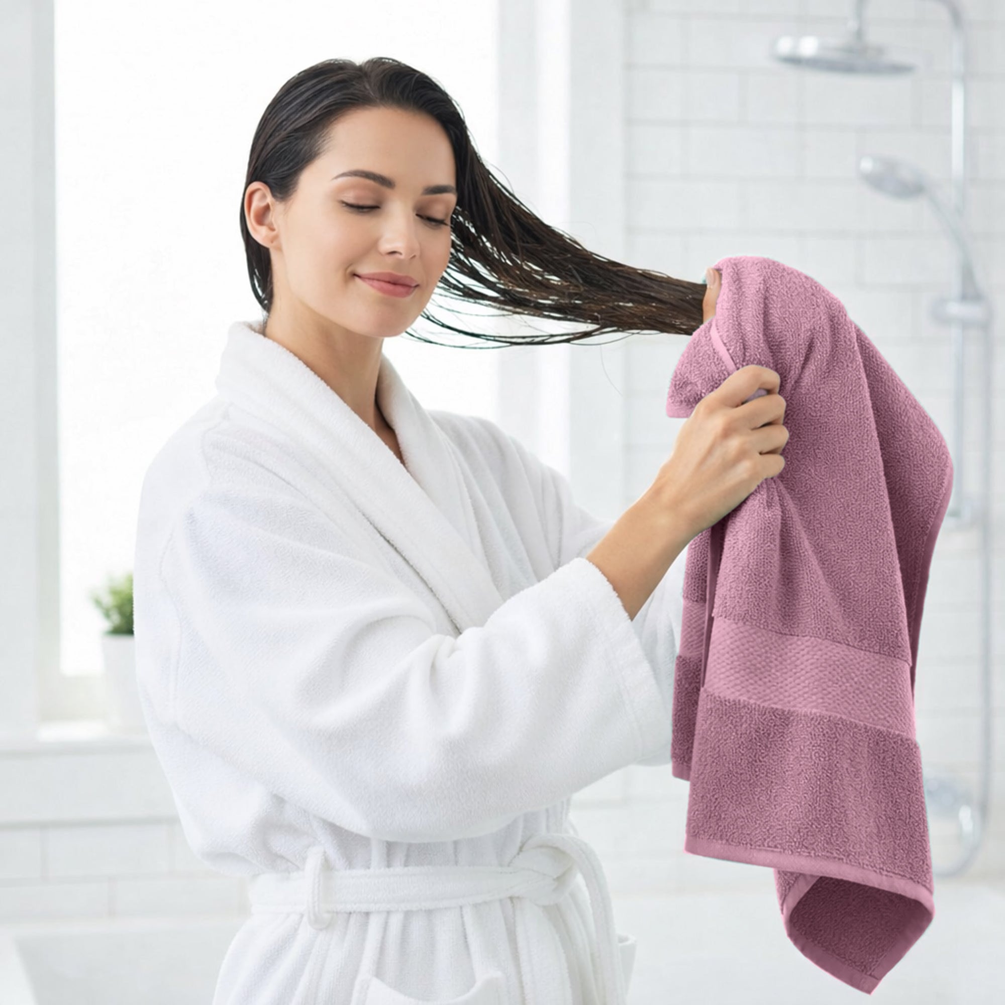 HOUSSE Alvora Cotton Bath Towels |Large Size (75 cms x 150 cms) - Quick Absorption &Faster Drying Bath Towel | 450 GSM | Cotton Towel for Men/Women | Urban Comfort