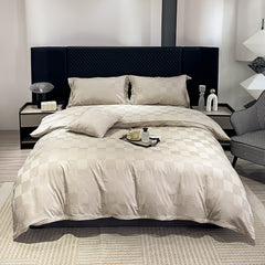 HOUSSE 500 TC Italian Jacquard | Premium Bedding Set | Comfort Modern Designs & Breathable Fabric | NEWYORK SQUARES