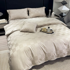 HOUSSE 500 TC Italian Jacquard | Premium Bedding Set | Comfort Modern Designs & Breathable Fabric | NEWYORK SQUARES