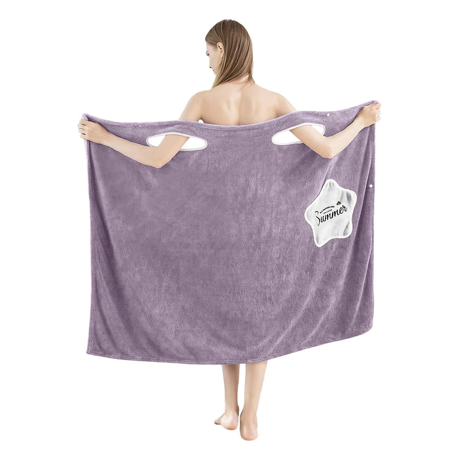 HOUSSE Wearable Spa Bath Towel for Women | Soft, Cozy Wrap with Snap Closure | 110 x 140 cms