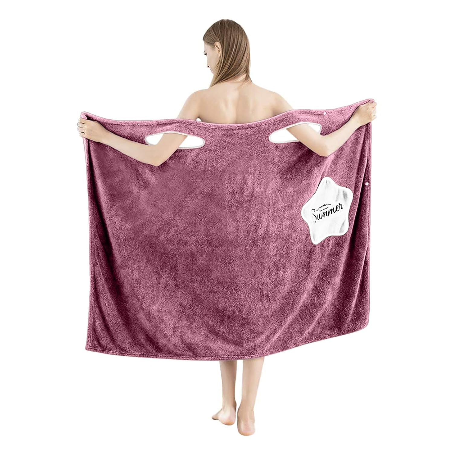 HOUSSE Wearable Spa Bath Towel for Women | Soft, Cozy Wrap with Snap Closure | 110 x 140 cms