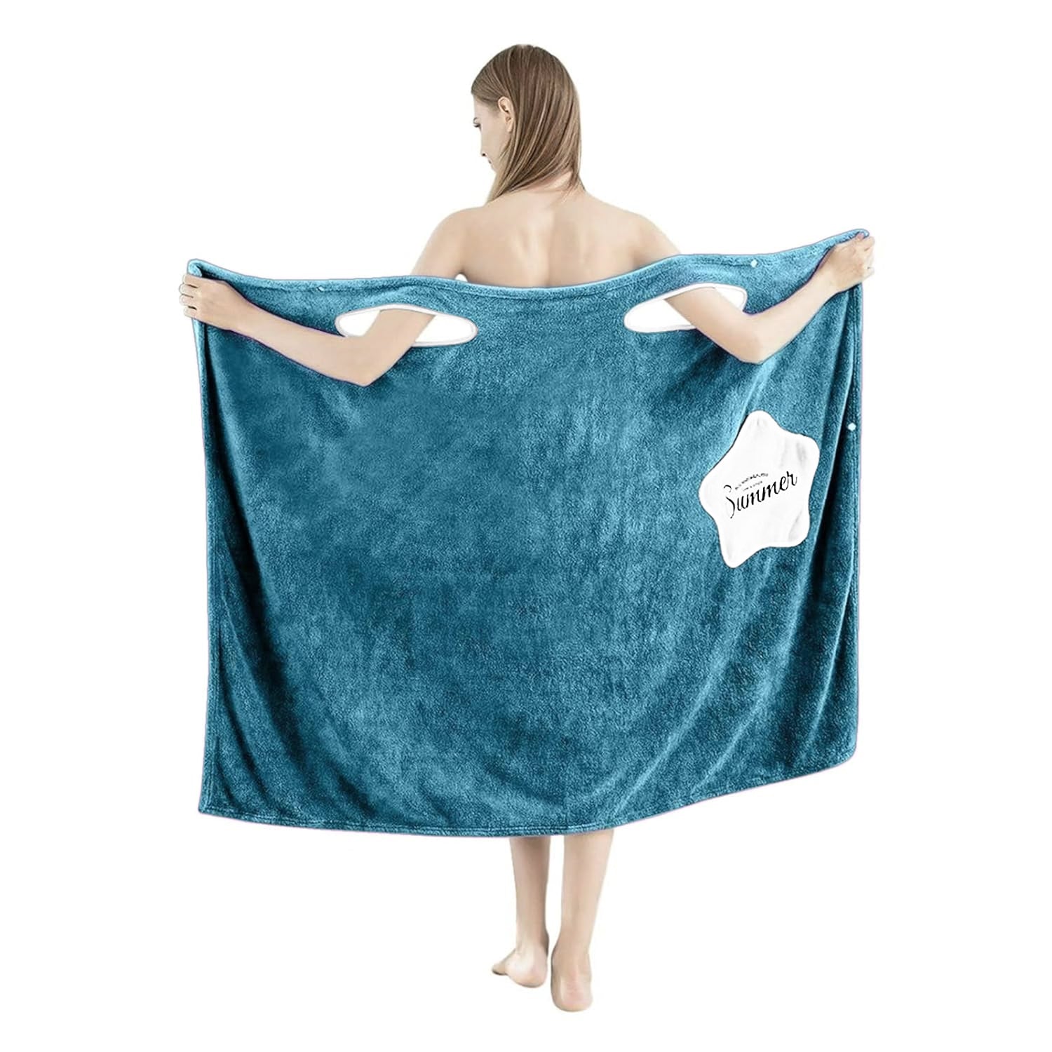 HOUSSE Wearable Spa Bath Towel for Women | Soft, Cozy Wrap with Snap Closure | 110 x 140 cms