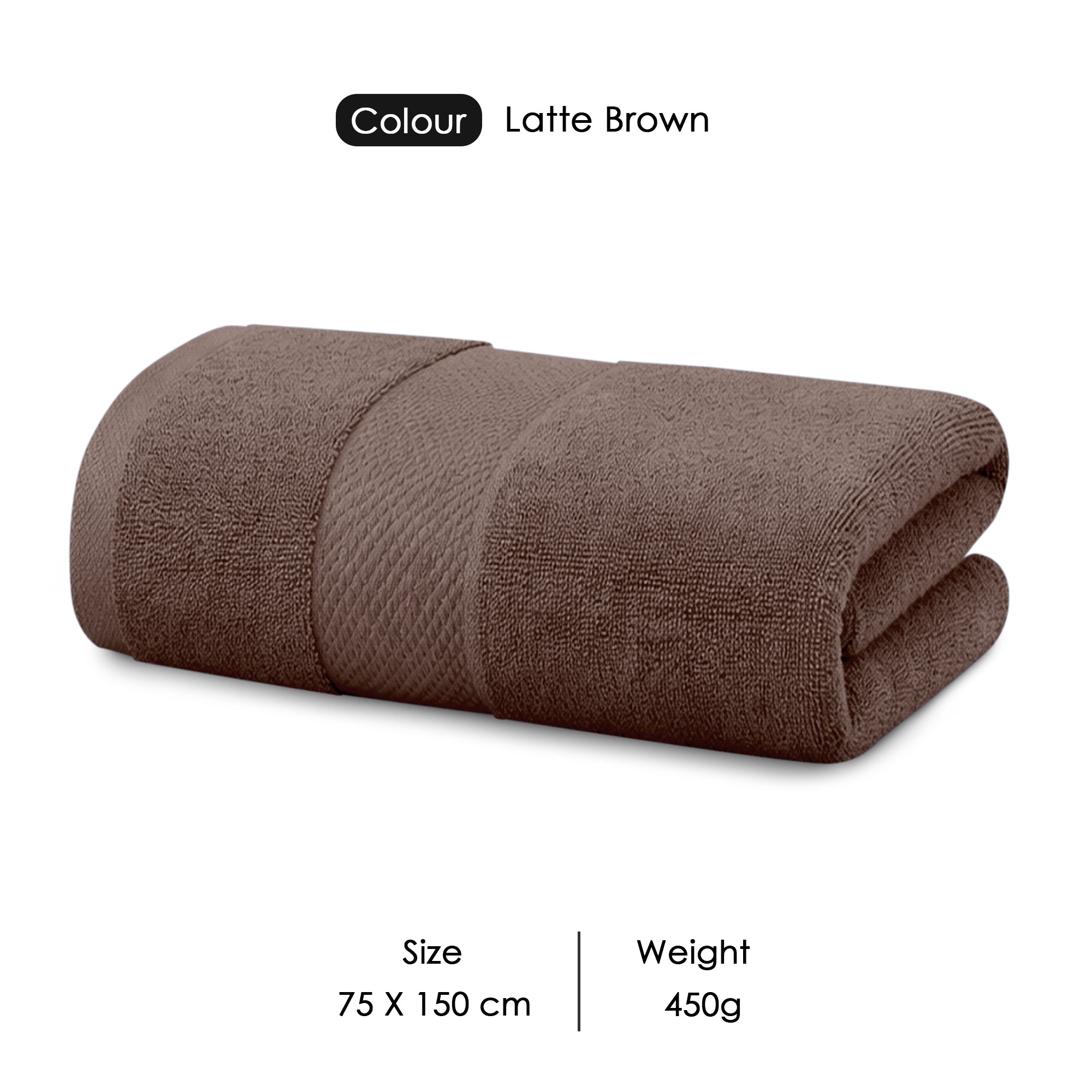 HOUSSE Alvora Cotton Bath Towels |Large Size (75 cms x 150 cms) - Quick Absorption &Faster Drying Bath Towel | 450 GSM | Cotton Towel for Men/Women | Urban Comfort