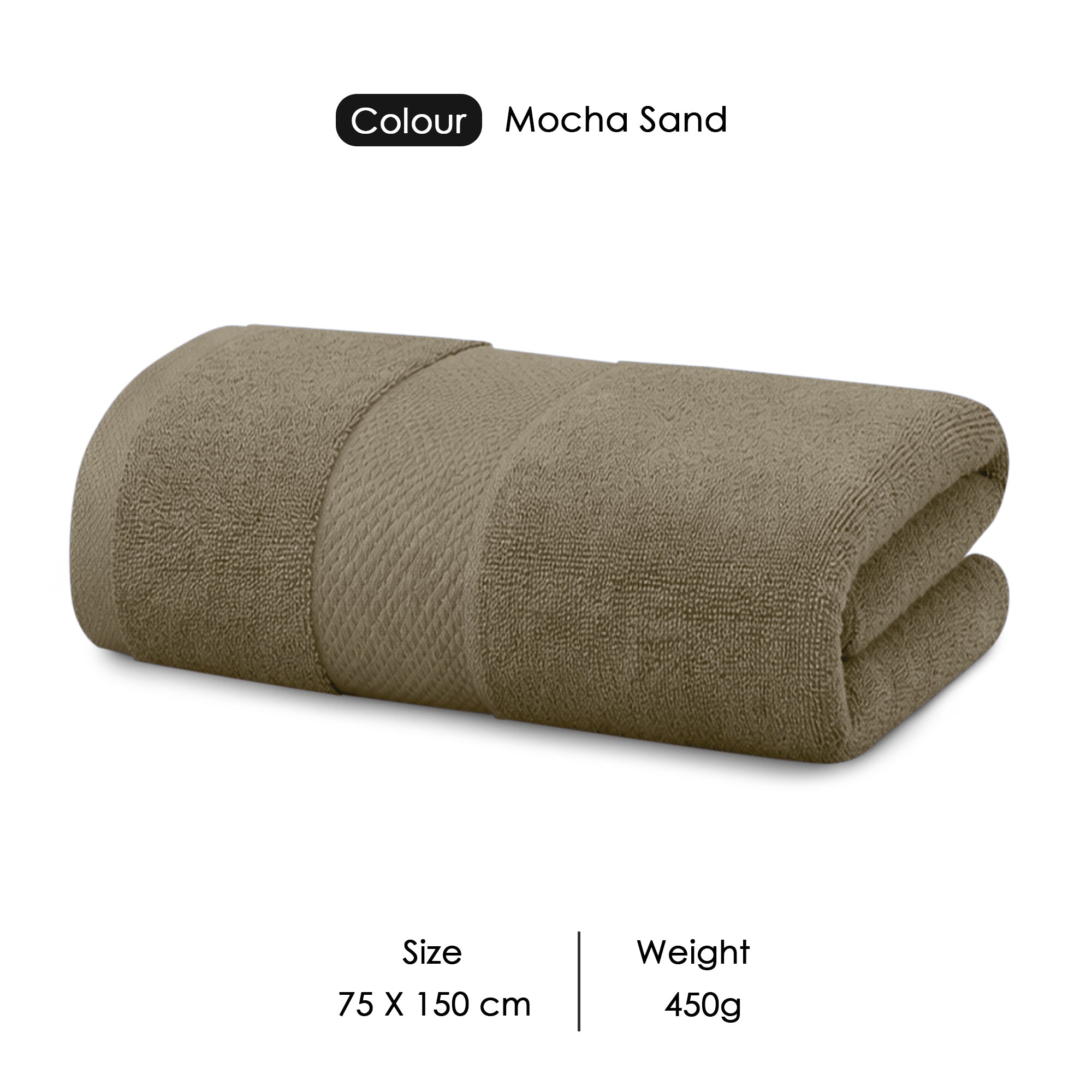 HOUSSE Alvora Cotton Bath Towels |Large Size (75 cms x 150 cms) - Quick Absorption &Faster Drying Bath Towel | 450 GSM | Cotton Towel for Men/Women | Urban Comfort