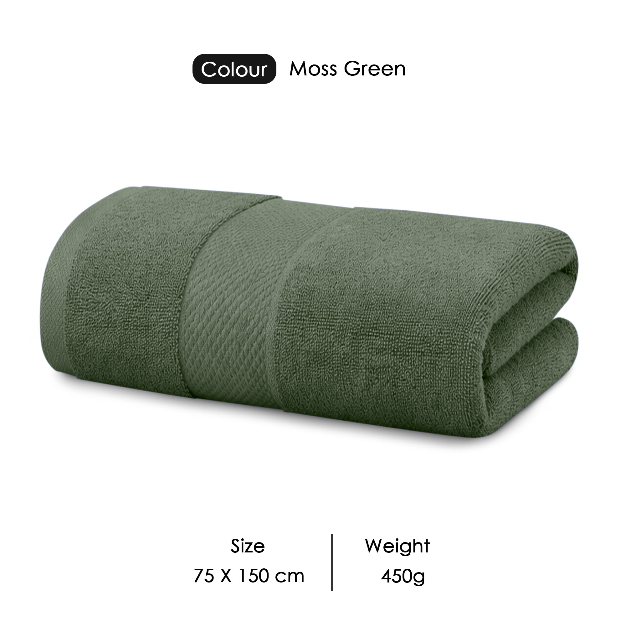 HOUSSE Alvora Cotton Bath Towels |Large Size (75 cms x 150 cms) - Quick Absorption &Faster Drying Bath Towel | 450 GSM | Cotton Towel for Men/Women | Urban Comfort