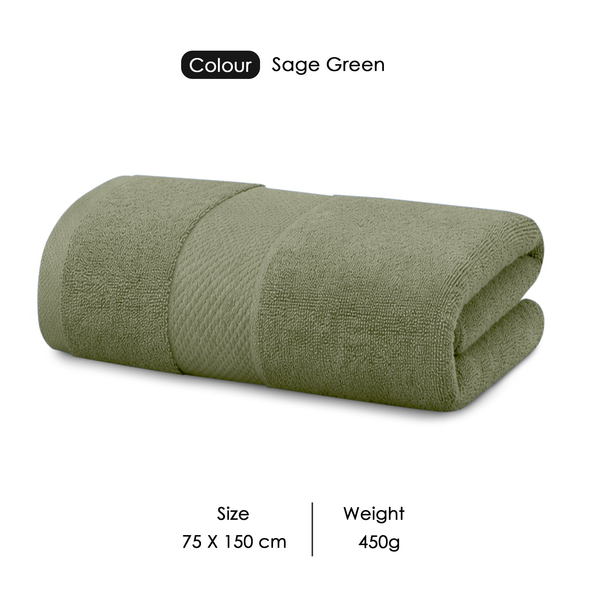 HOUSSE Alvora Cotton Bath Towels |Large Size (75 cms x 150 cms) - Quick Absorption &Faster Drying Bath Towel | 450 GSM | Cotton Towel for Men/Women | Urban Comfort