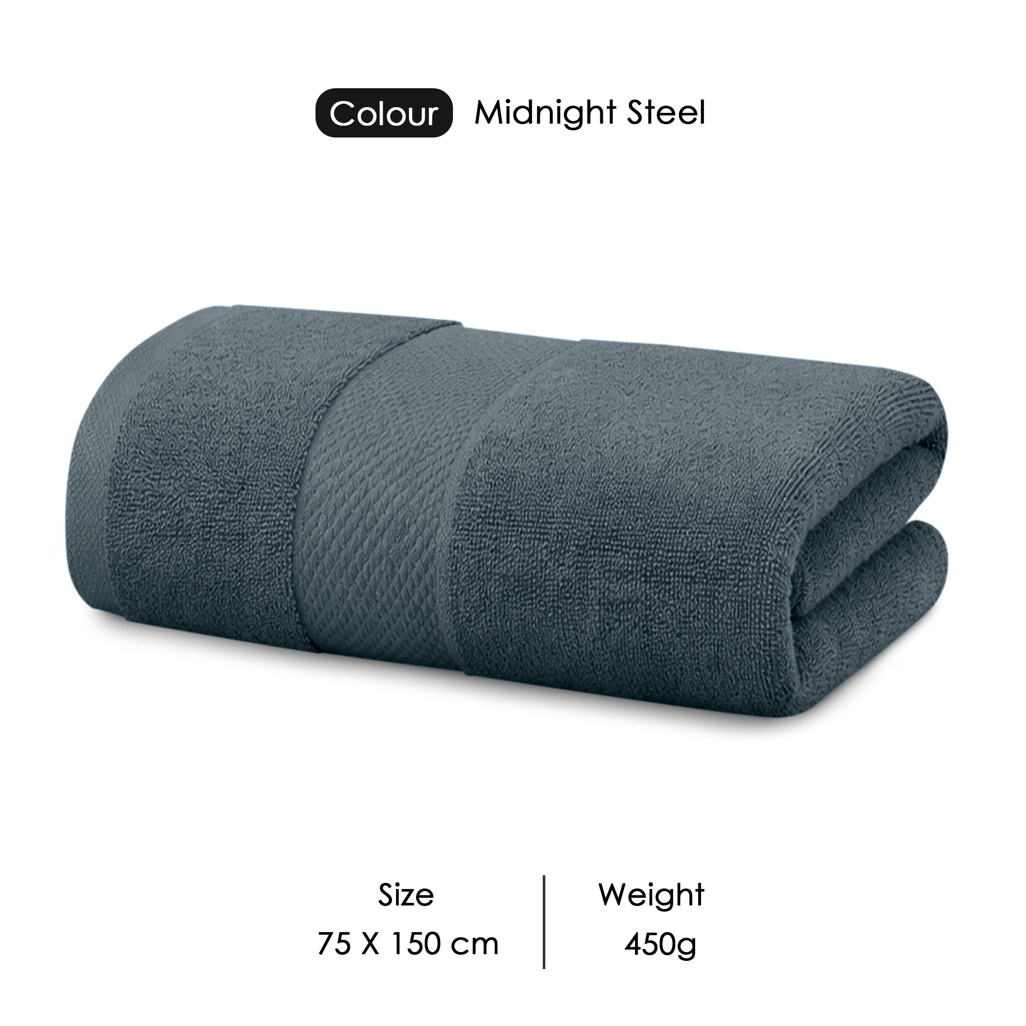 HOUSSE Alvora Cotton Bath Towels |Large Size (75 cms x 150 cms) - Quick Absorption &Faster Drying Bath Towel | 450 GSM | Cotton Towel for Men/Women | Urban Comfort