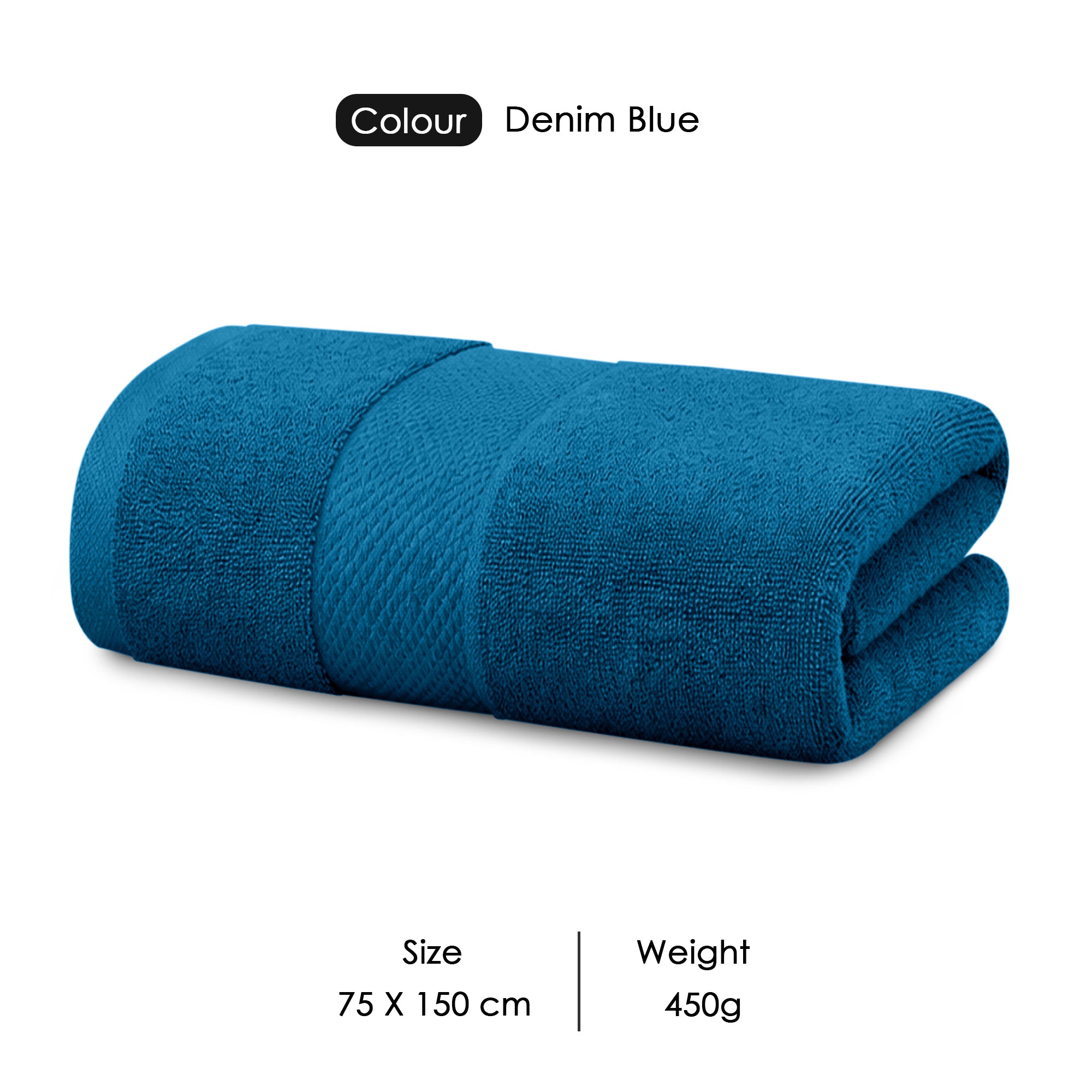 HOUSSE Alvora Cotton Bath Towels |Large Size (75 cms x 150 cms) - Quick Absorption &Faster Drying Bath Towel | 450 GSM | Cotton Towel for Men/Women | Urban Comfort