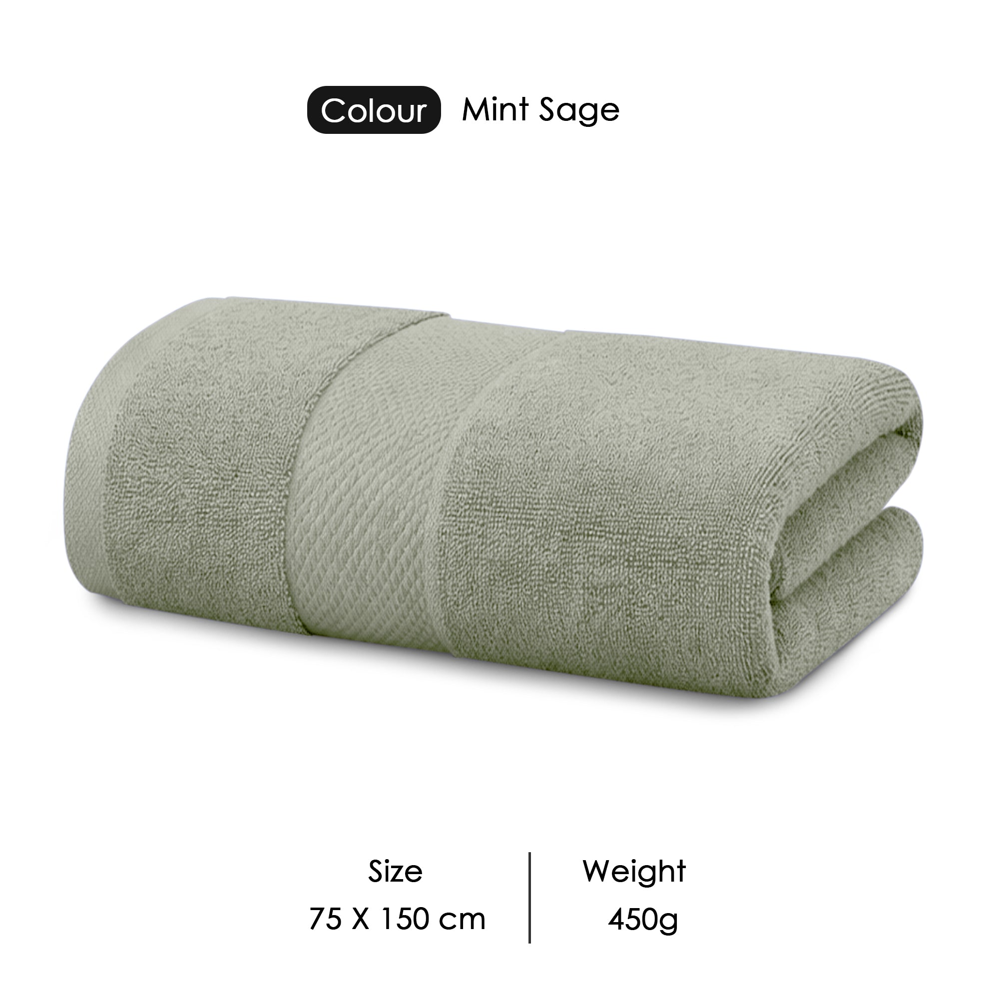 HOUSSE Alvora Cotton Bath Towels |Large Size (75 cms x 150 cms) - Quick Absorption &Faster Drying Bath Towel | 450 GSM | Cotton Towel for Men/Women | Urban Comfort