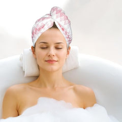 HOUSSE Iris Microfiber Head Towel, Ultra Soft, Absorbent & Hair Wrap -300GSM ((Blue & Pink) Pack of 2)