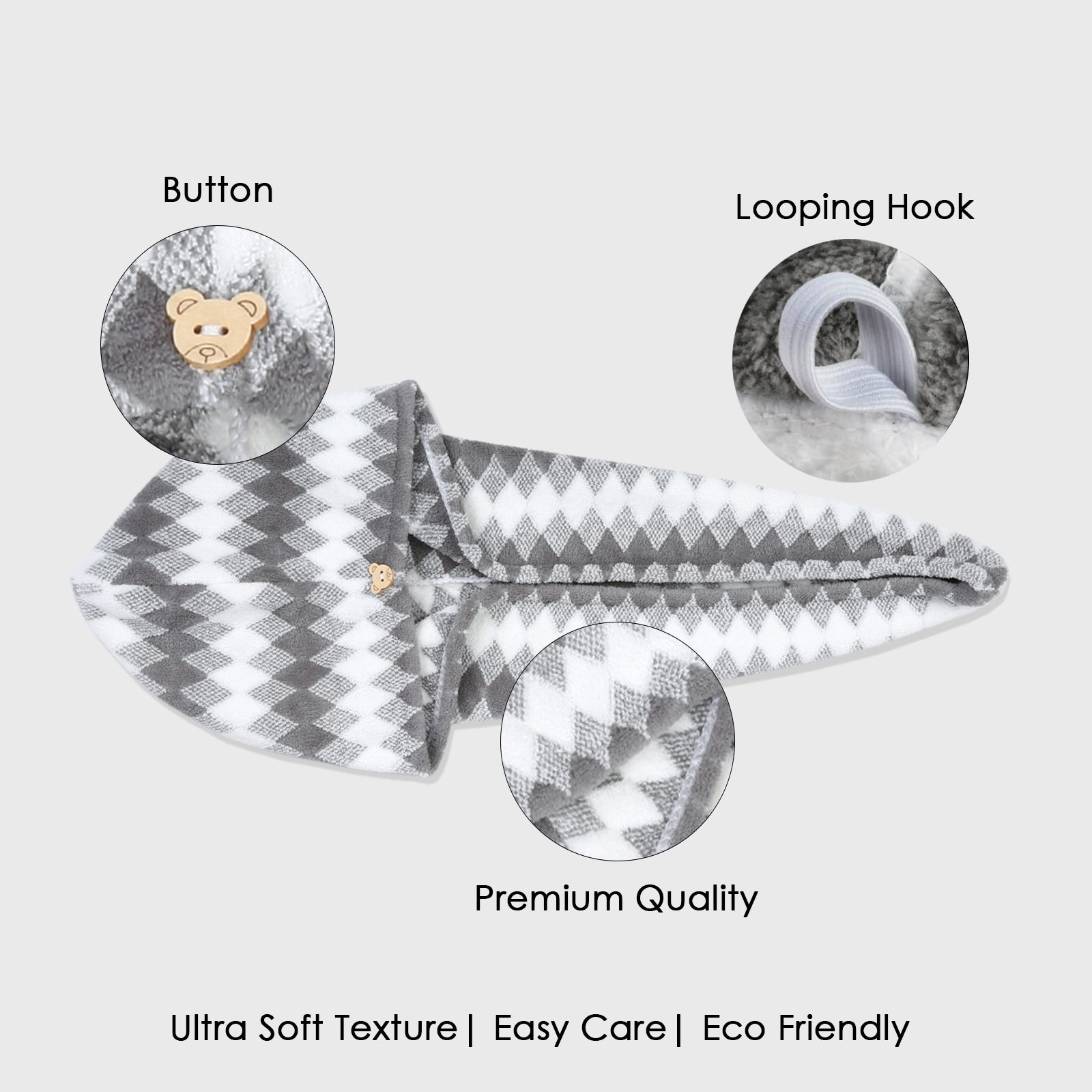 HOUSSE Microfiber Iris Head Wrap Ideal for Women |Soft Touch |Lint Free | Fast Dry Towels| Travel-Friendly | 360 GSM