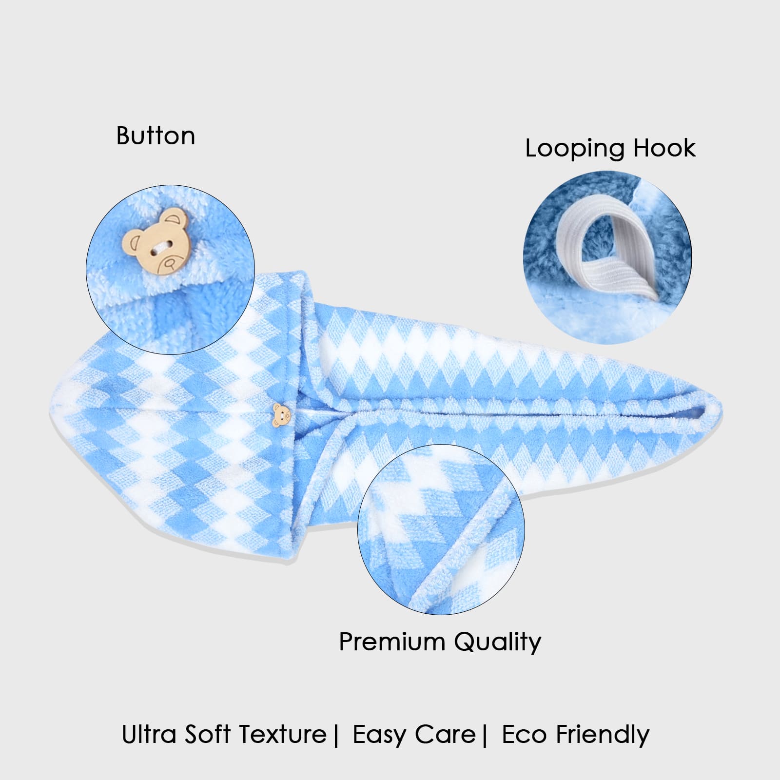 HOUSSE Microfiber Iris Head Wrap Ideal for Women |Soft Touch |Lint Free | Fast Dry Towels| Travel-Friendly | 360 GSM