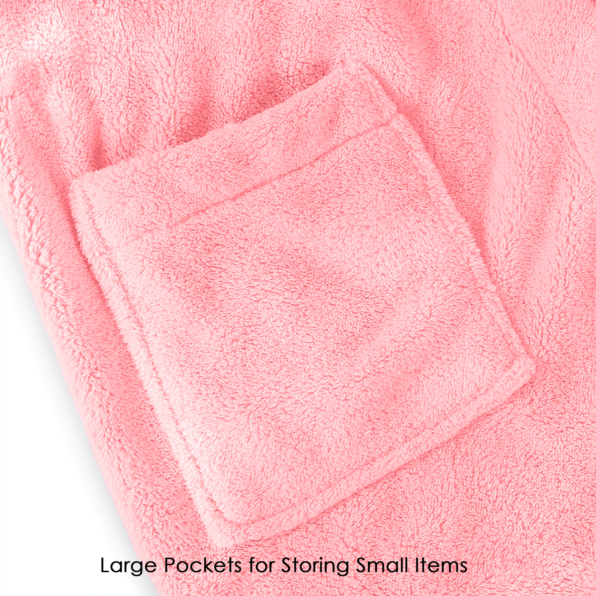 HOUSSE Bunny Kids Unisex Coral Fleece Hooded Bathrobe| 360 GSM Soft, Thick with Hoodie And Belt & Cute Ears | Highly Absorbent, Lightweight & Warm | 75 cm | 08-12 Years