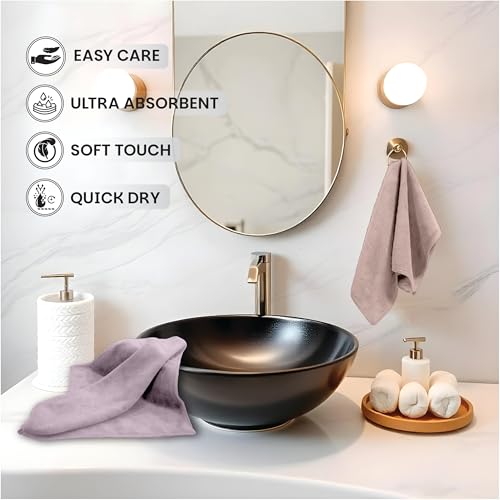 HOUSSE Microfiber Face Towel | Super Soft & Quick Absorbent |Multi Usage 30 x 30 cm, 450 GSM | for All Ages | (Set of 4, Dapple Grey,Luxurious Mocha)