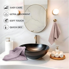 HOUSSE Microfiber Face Towel | Super Soft & Quick Absorbent |Multi Usage 30 x 30 cm, 450 GSM | for All Ages | (Set of 4, Dapple Grey,Luxurious Mocha)