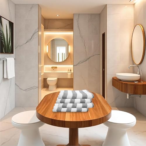 HOUSSE Microfiber Blaze Hand Towel for Women & Men | Quick Dry | Ultra Absorbent |Perfect for Bathroom |Sports | Travel | Ideal for Workout | Spa| Beach | Fitness | 360 GSM (Grey, 40x60)