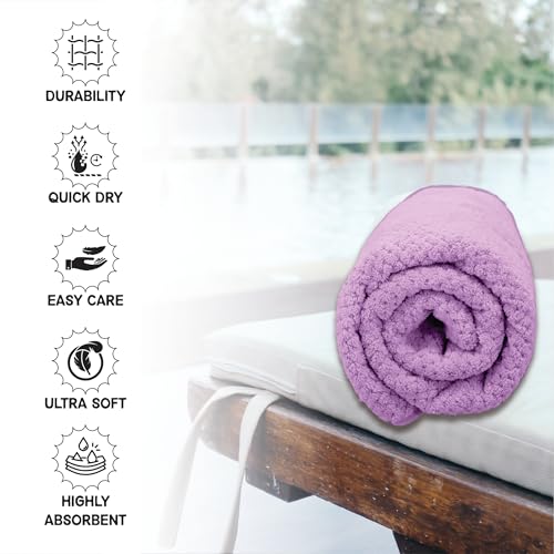 HOUSSE Microfiber Vogue Coral Fleece Bathing Towels | 360 GSM | Super Soft| Quick Absorbent | Lightweight & with Hanging Hook | for Versatile Usage | for Women & Men (Pista Green, 70x150 Bath Towel)