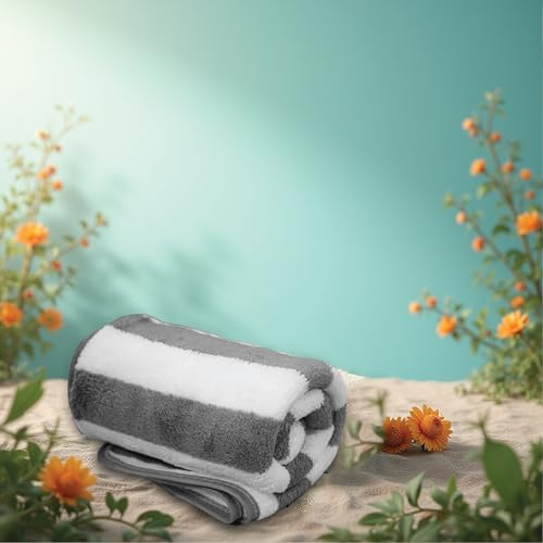 HOUSSE Microfiber Blaze Hand Towel for Women & Men | Quick Dry | Ultra Absorbent |Perfect for Bathroom |Sports | Travel | Ideal for Workout | Spa| Beach | Fitness | 360 GSM (Grey, 40x60)