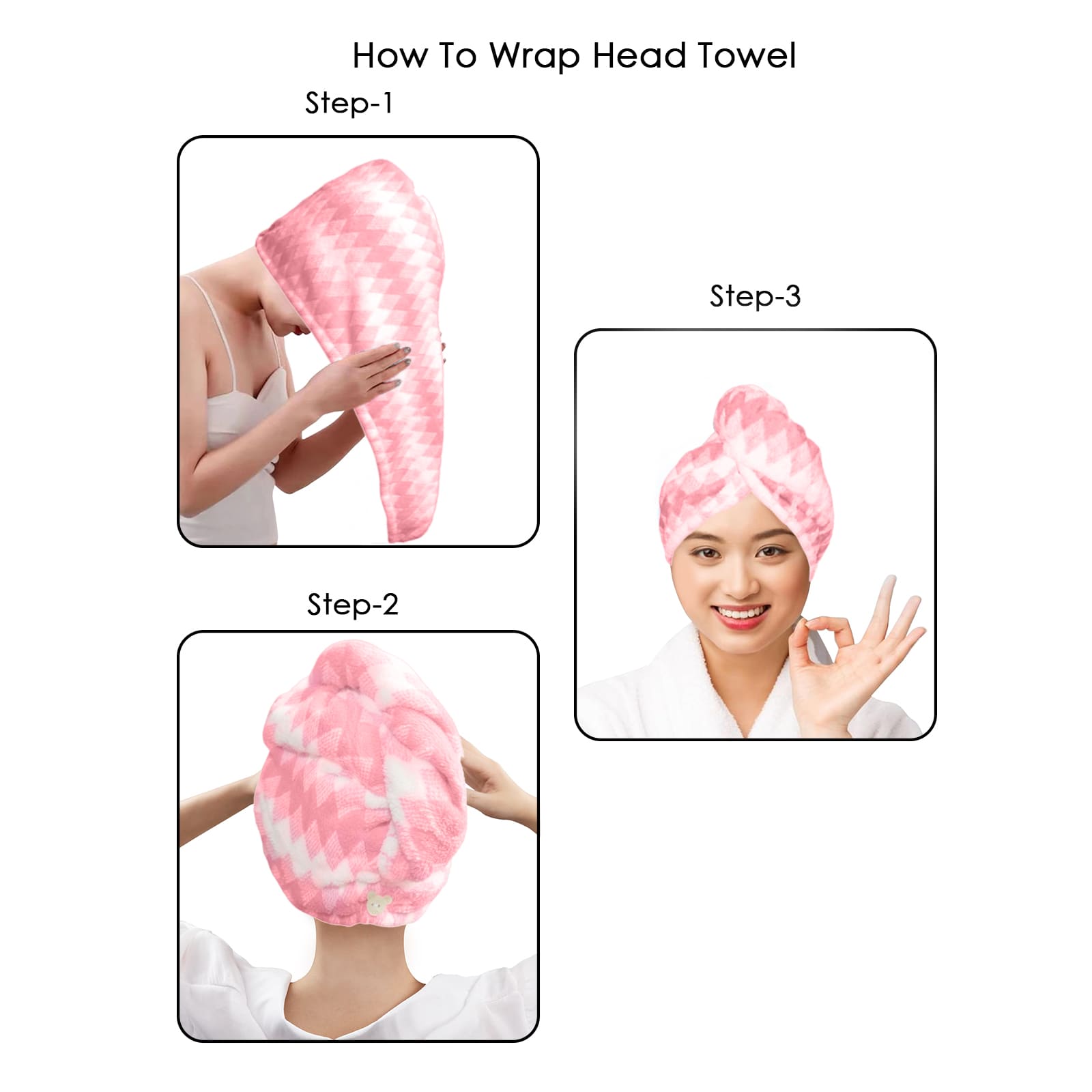 HOUSSE Microfiber Iris Head Wrap Ideal for Women |Soft Touch |Lint Free | Fast Dry Towels| Travel-Friendly | 360 GSM