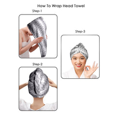 HOUSSE Microfiber Iris Head Wrap Ideal for Women |Soft Touch |Lint Free | Fast Dry Towels| Travel-Friendly | 360 GSM