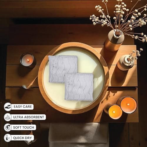 HOUSSE Microfiber Face Towel – Super Soft & Quick-Drying Coral Fleece, 30 x 30 cm (Grey)