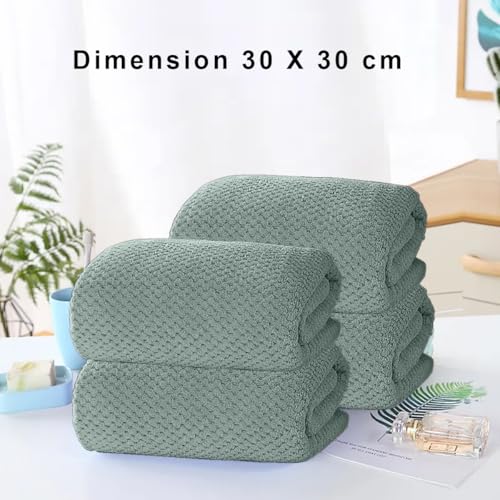 HOUSSE Microfiber Vogue Coral Fleece Bathing Towels | 360 GSM | Super Soft| Quick Absorbent | Lightweight & with Hanging Hook | for Versatile Usage | for Women & Men (Pista Green, 70x150 Bath Towel)