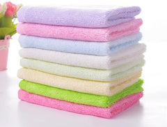 HOUSSE Bamboo Face Towel | Ultra Soft, Absorbent, & Quick Dry Towel for Babies |100% Bamboo | Size 10 x 10 Inches | 400 GSM Pack of 10 (Multicolour)