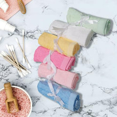 HOUSSE Bamboo Face Towel | Ultra Soft, Absorbent, & Quick Dry Towel for Babies |100% Bamboo | Size 10 x 10 Inches | 400 GSM Pack of 10 (Multicolour)
