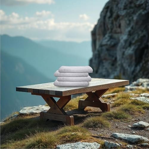 HOUSSE Microfiber Face Towel – Super Soft & Quick-Drying Coral Fleece, 30 x 30 cm (Grey)