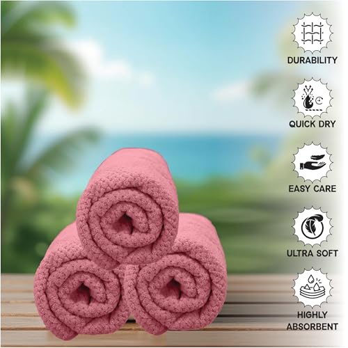 HOUSSE Microfiber Vogue Coral Fleece Bathing Towels | 360 GSM | Super Soft| Quick Absorbent | Lightweight & with Hanging Hook | for Versatile Usage | for Women & Men (Pista Green, 70x150 Bath Towel)