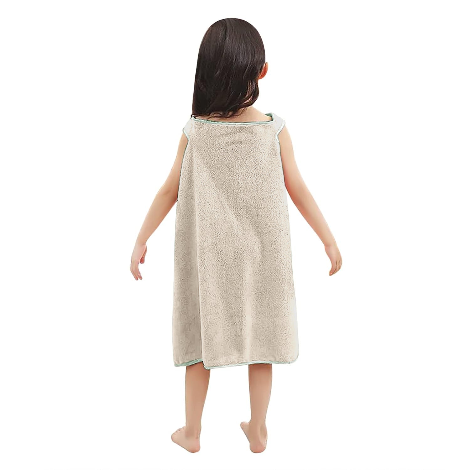 HOUSSE Cat Face Bath Dress for Kids 350 GSM – Wearable Spa Bathdress (65×110 cm) Soft Absorbent Quick-Dry Wrapped Bath Dress for Girls Age (7-9 Years) Gift for Daughter- Ivory Sand