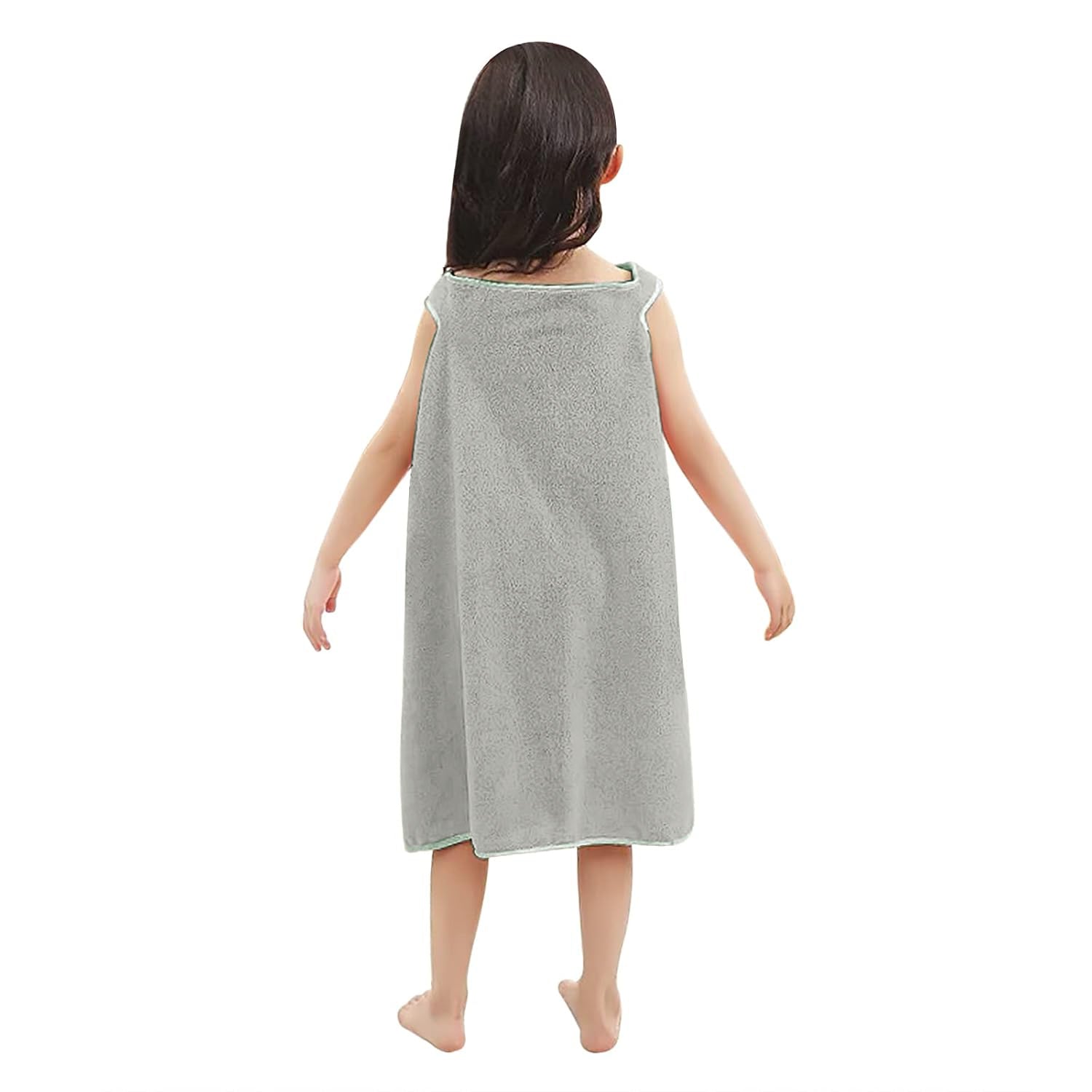 HOUSSE Cat Face Bath Dress for Kids 350 GSM – Wearable Spa Bathdress (65×110 cm) Soft Absorbent Quick-Dry Wrapped Bath Dress for Girls Age (7-9 Years) Gift for Daughter- Ivory Sand