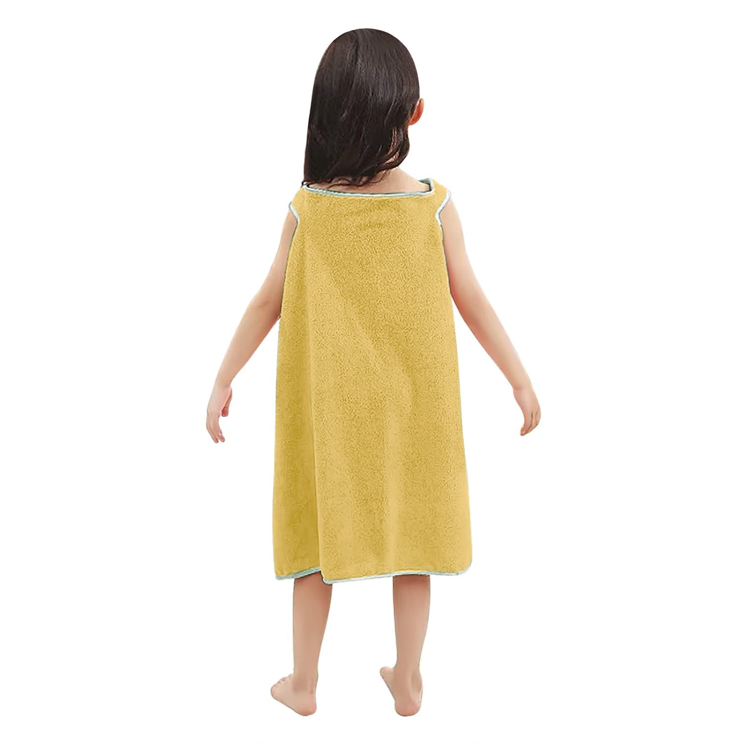 HOUSSE Cat Face Bath Dress for Kids 350 GSM – Wearable Spa Bathdress (65×110 cm) Soft Absorbent Quick-Dry Wrapped Bath Dress for Girls Age (7-9 Years) Gift for Daughter- Ivory Sand