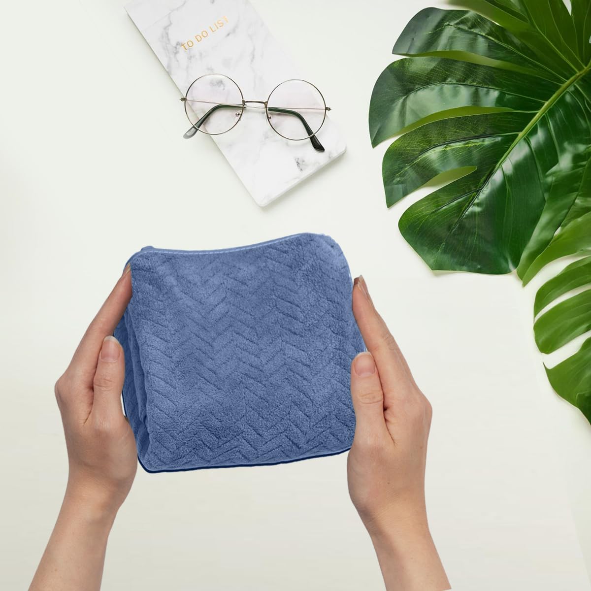 HOUSSE Microfiber Nova Coral Fleece Bathing Towels for Women & Men | Ultra Soft | Super Absorbent Towels for Gym, Yoga, Beach Daiily USe | 360 GSM | (Blue, 30x30 FACE Towel)