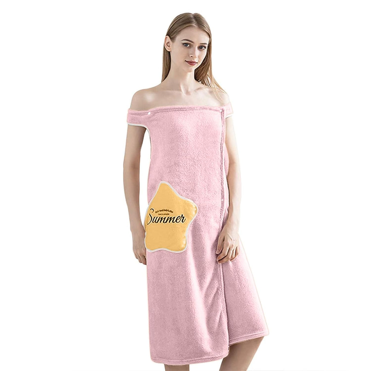 HOUSSE Wearable Spa Bath Towel for Women | Soft, Cozy Wrap with Snap Closure | 110 x 140 cm (Peacock)