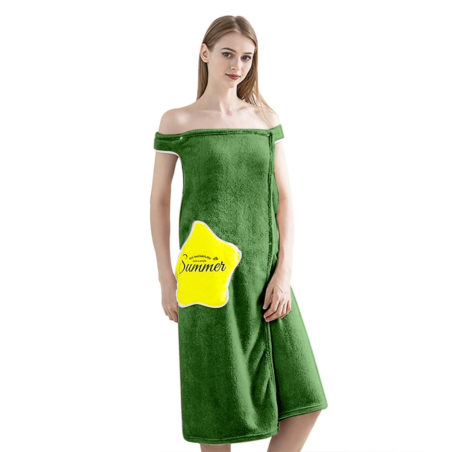 HOUSSE Wearable Spa Bath Towel for Women | Soft, Cozy Wrap with Snap Closure | 110 x 140 cms