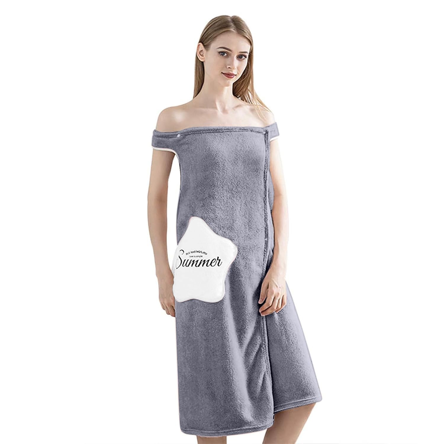 HOUSSE Wearable Spa Bath Towel for Women | Soft, Cozy Wrap with Snap Closure | 110 x 140 cms