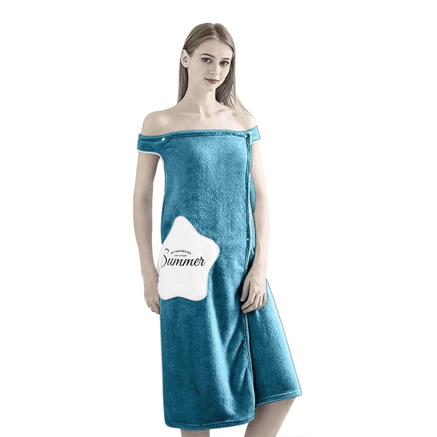 HOUSSE Wearable Spa Bath Towel for Women | Soft, Cozy Wrap with Snap Closure | 110 x 140 cms