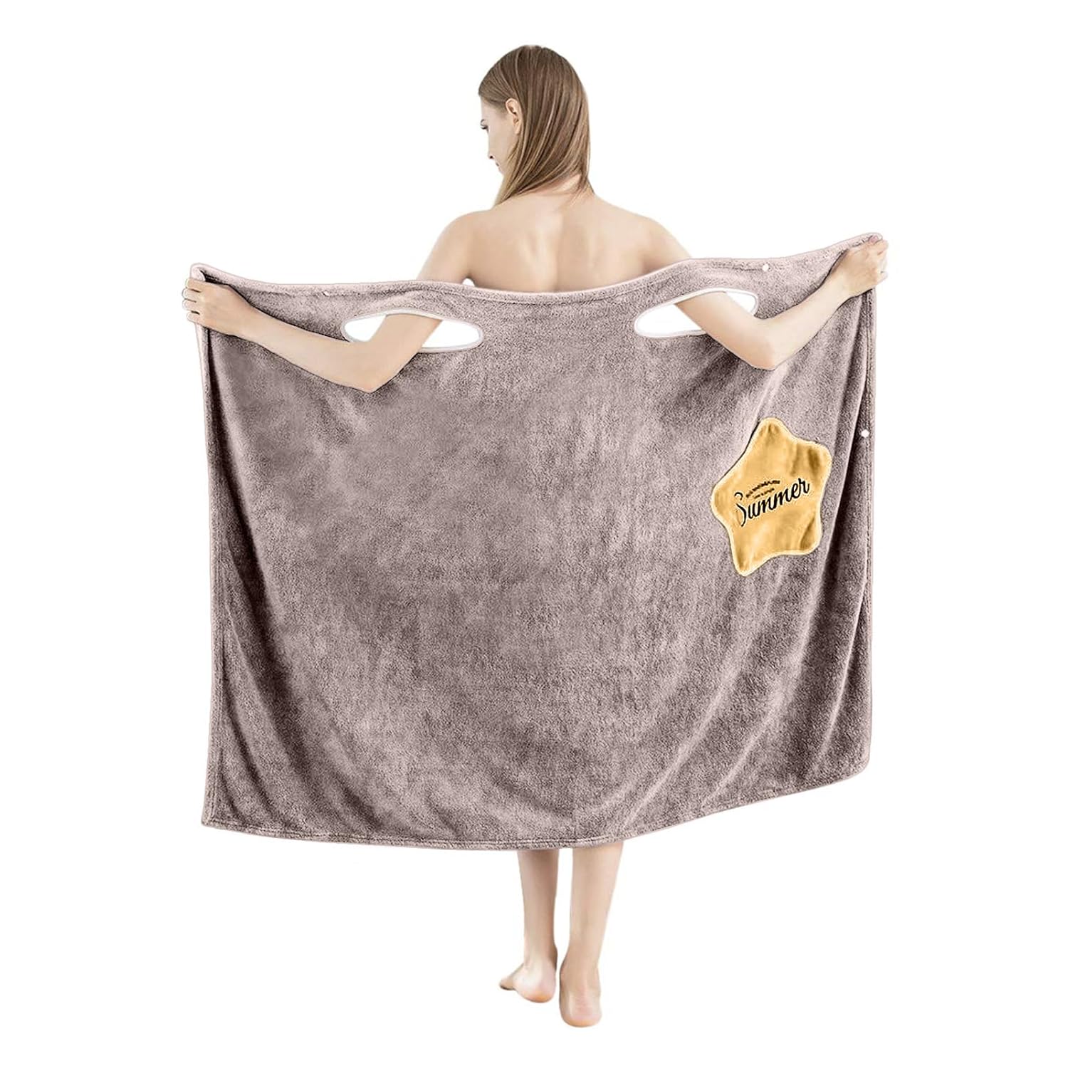 HOUSSE Wearable Spa Bath Towel for Women | Soft, Cozy Wrap with Snap Closure | 110 x 140 cm (Peacock)