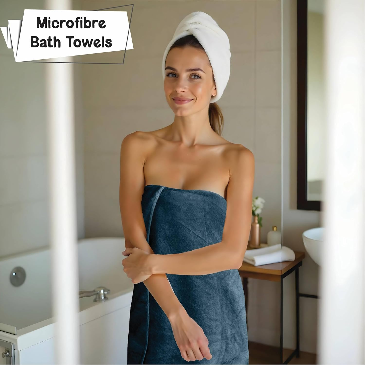 HOUSSE Premium Microfiber Bath Towel - Extra Large 75x150cm Quick Dry Towels for Women Men & Kids | Super Soft Plush 550 GSM | Ultra Absorbent for Home Swimming Sports & Travel (Jungle Green)