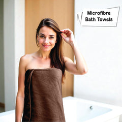 HOUSSE Premium Microfiber Bath Towel - Extra Large 60x120cm Quick Dry Towels for Kids | Super Soft Plush 550 GSM | Ultra Absorbent for Home Swimming Sports Travell (Cocca Brown)