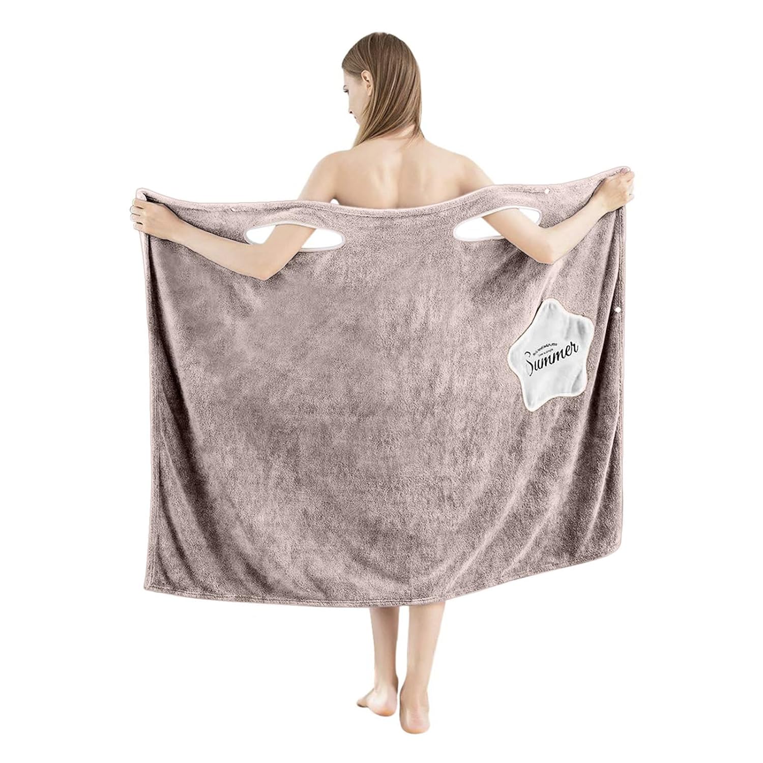 HOUSSE Wearable Spa Bath Towel for Women | Soft, Cozy Wrap with Snap Closure | 110 x 140 cm (Peacock)