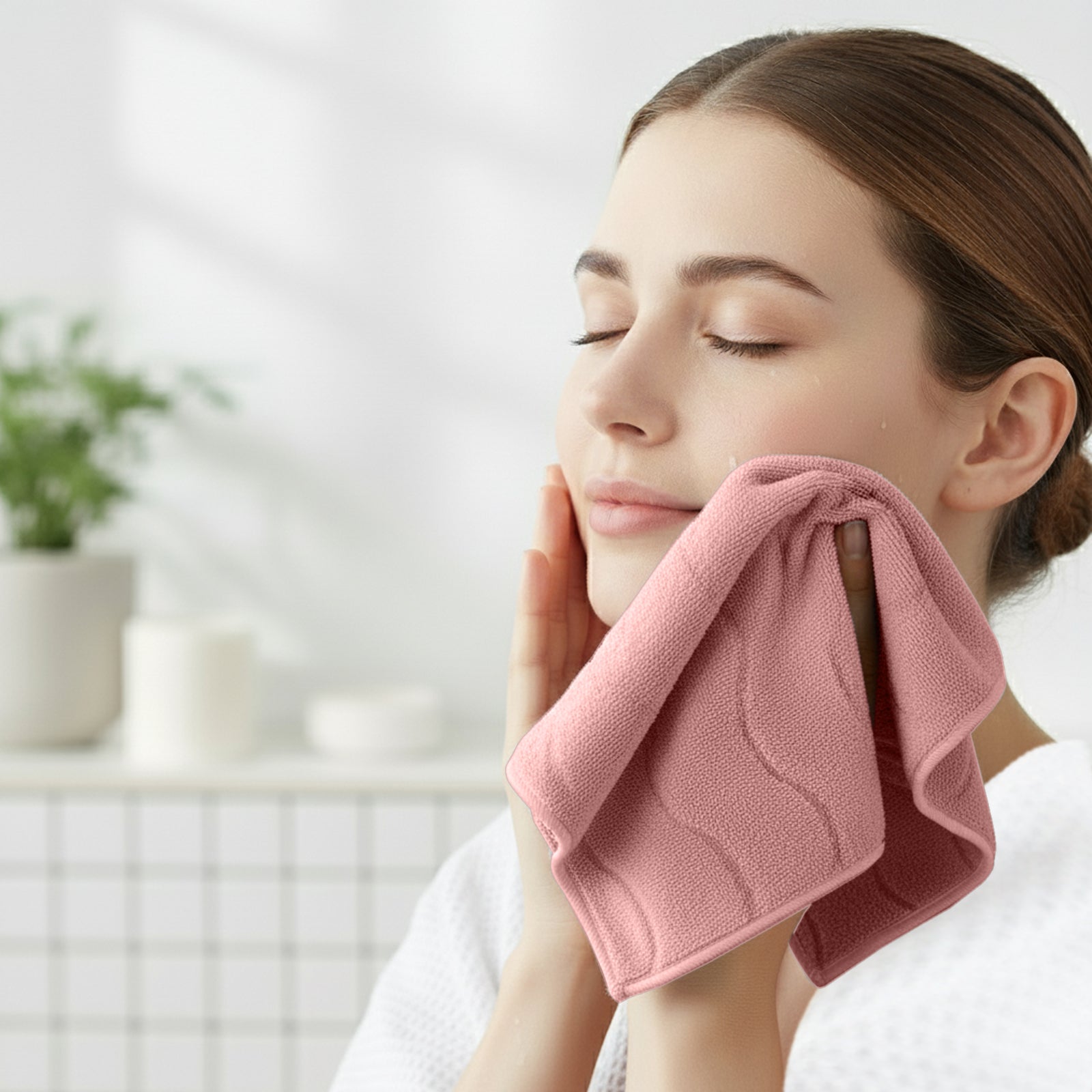 HOUSSE Microfiber Face Towel – Super Soft & Quick-Drying Coral Fleece, 30 x 30 cm