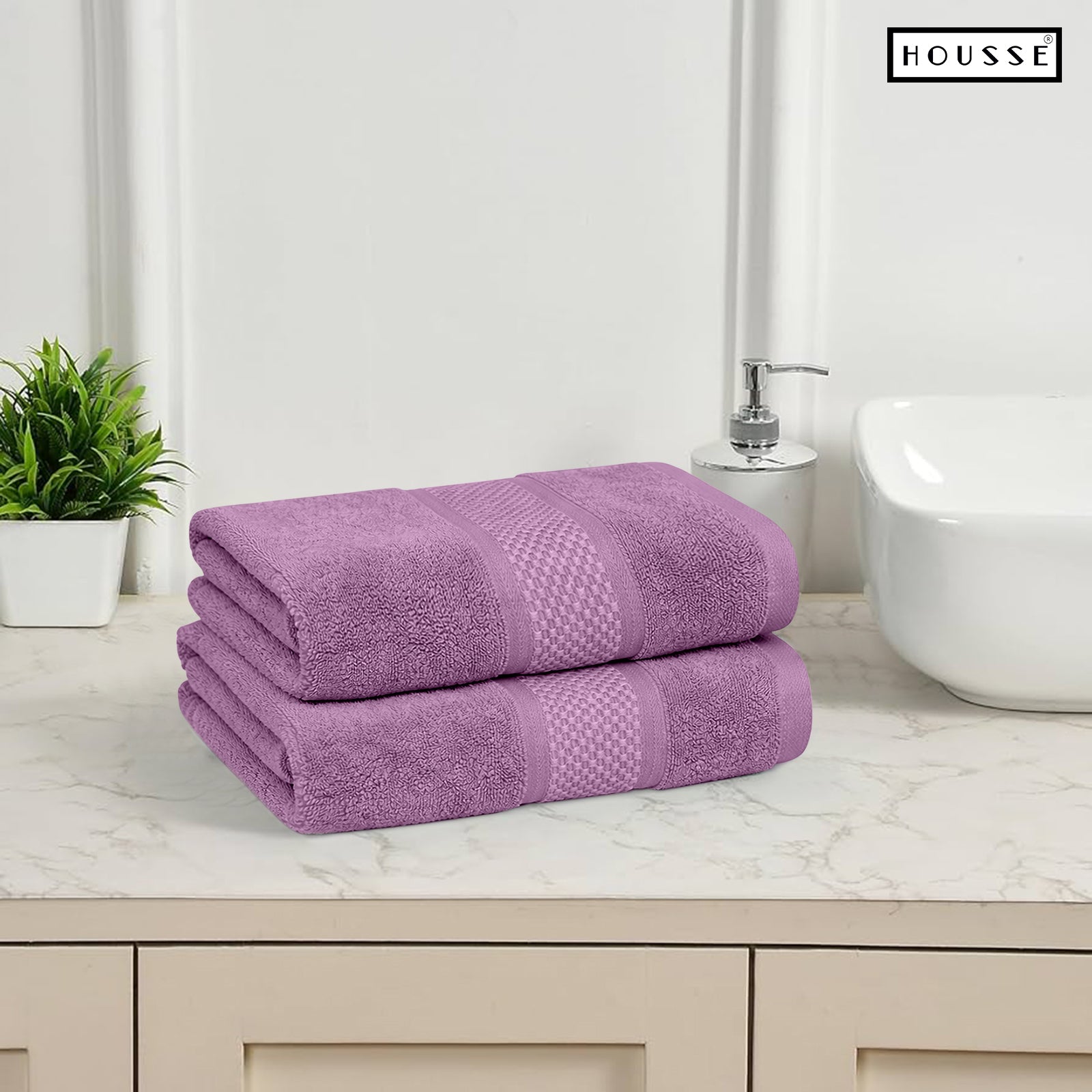 HOUSSE Nexora Cotton Towels | Quick Absorption & Faster Drying Towel | 600 GSM | Cotton Towel for Men/Women | Urban Comfort
