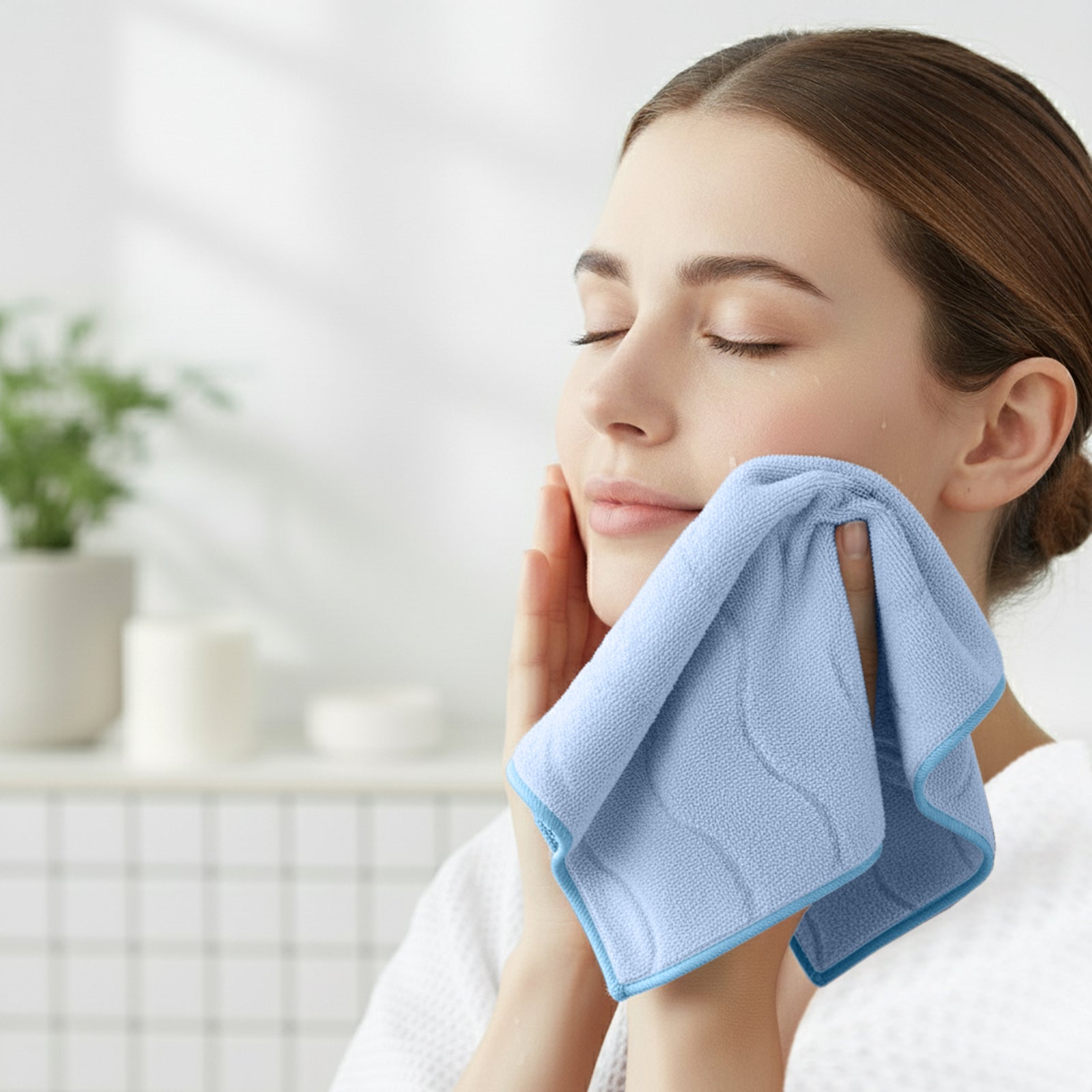 HOUSSE Microfiber Face Towel – Super Soft & Quick-Drying Coral Fleece, 30 x 30 cm