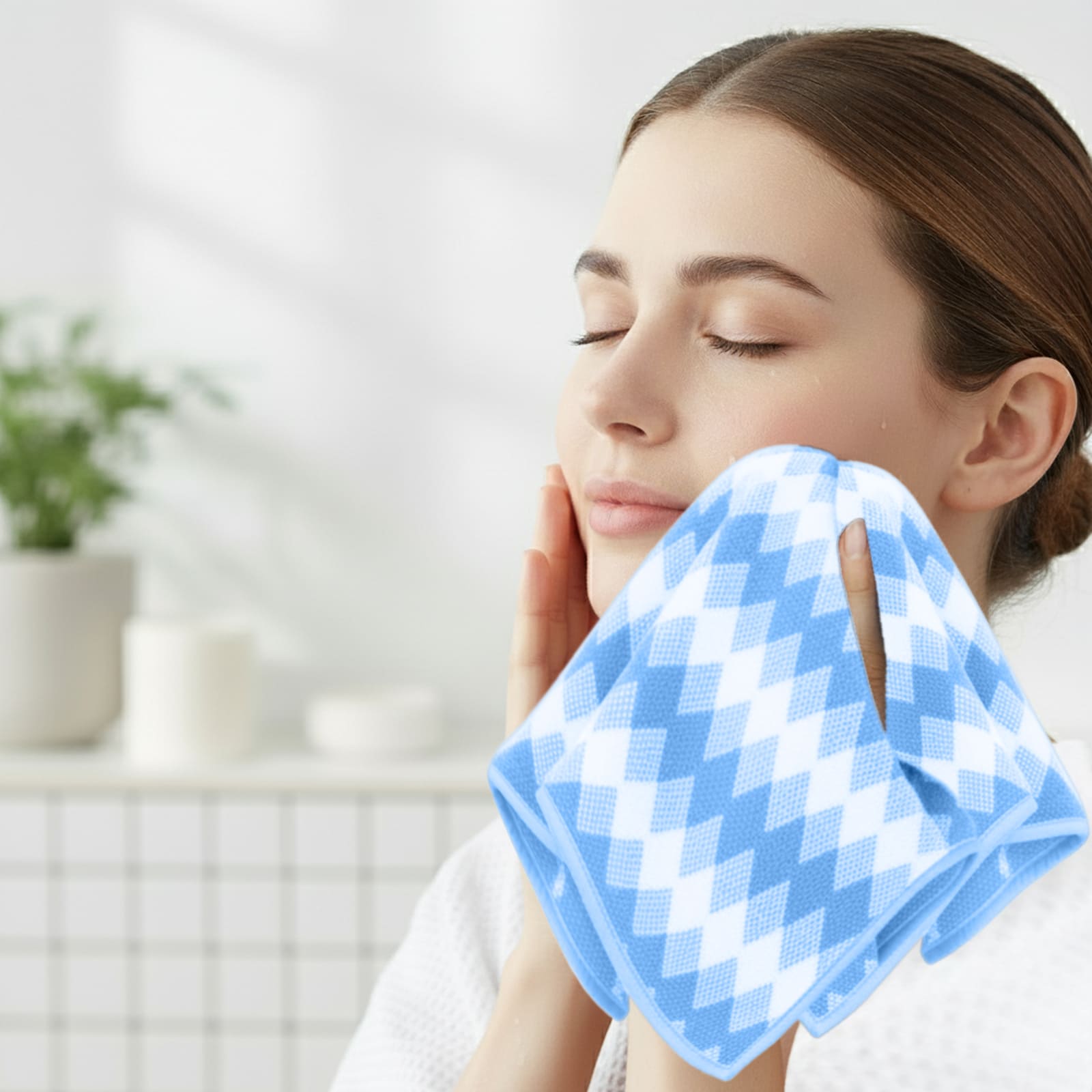 HOUSSE Microfiber Iris Face Towels Ideal for Women & Men |Soft Touch |Lint Free | Fast Dry Towels| Travel-Friendly | Best Use for Gym, Yoga, Spa, Pool, Hotels, Beach 360 GSM (30x30)